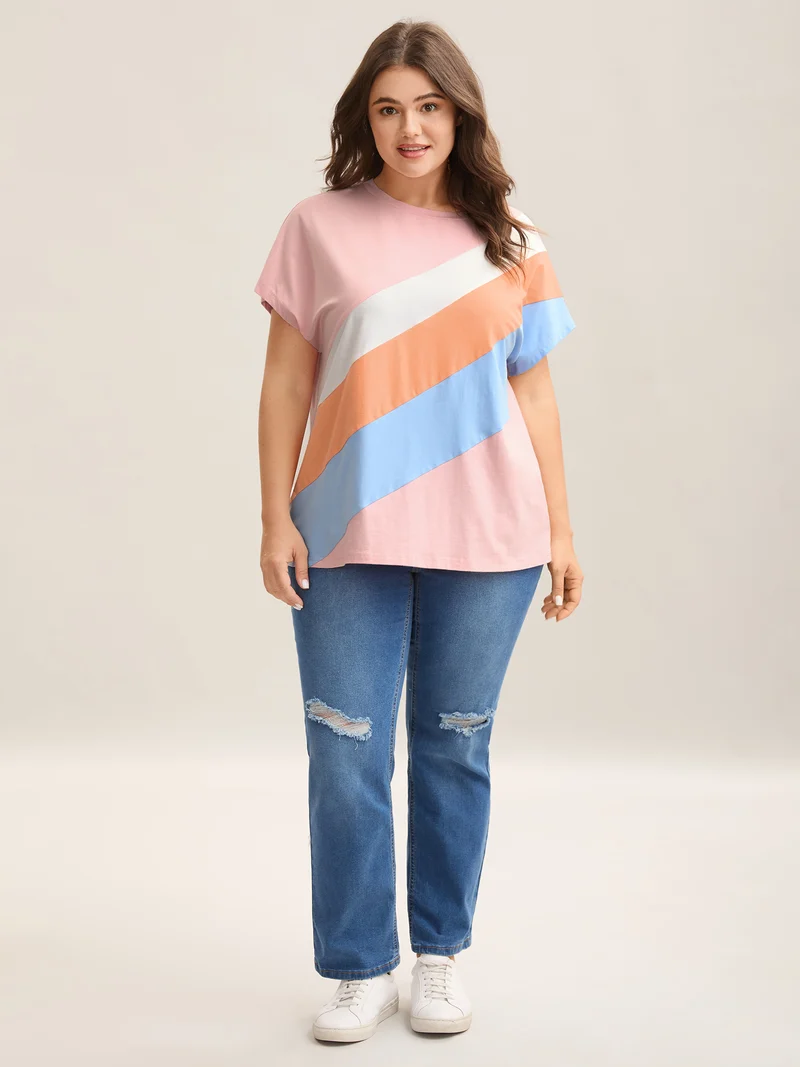 Pure Cotton Colorful Stripes T-Shirt