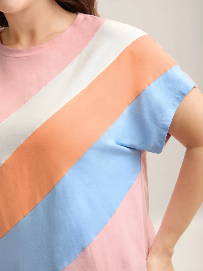 Pure Cotton Colorful Stripes T-Shirt