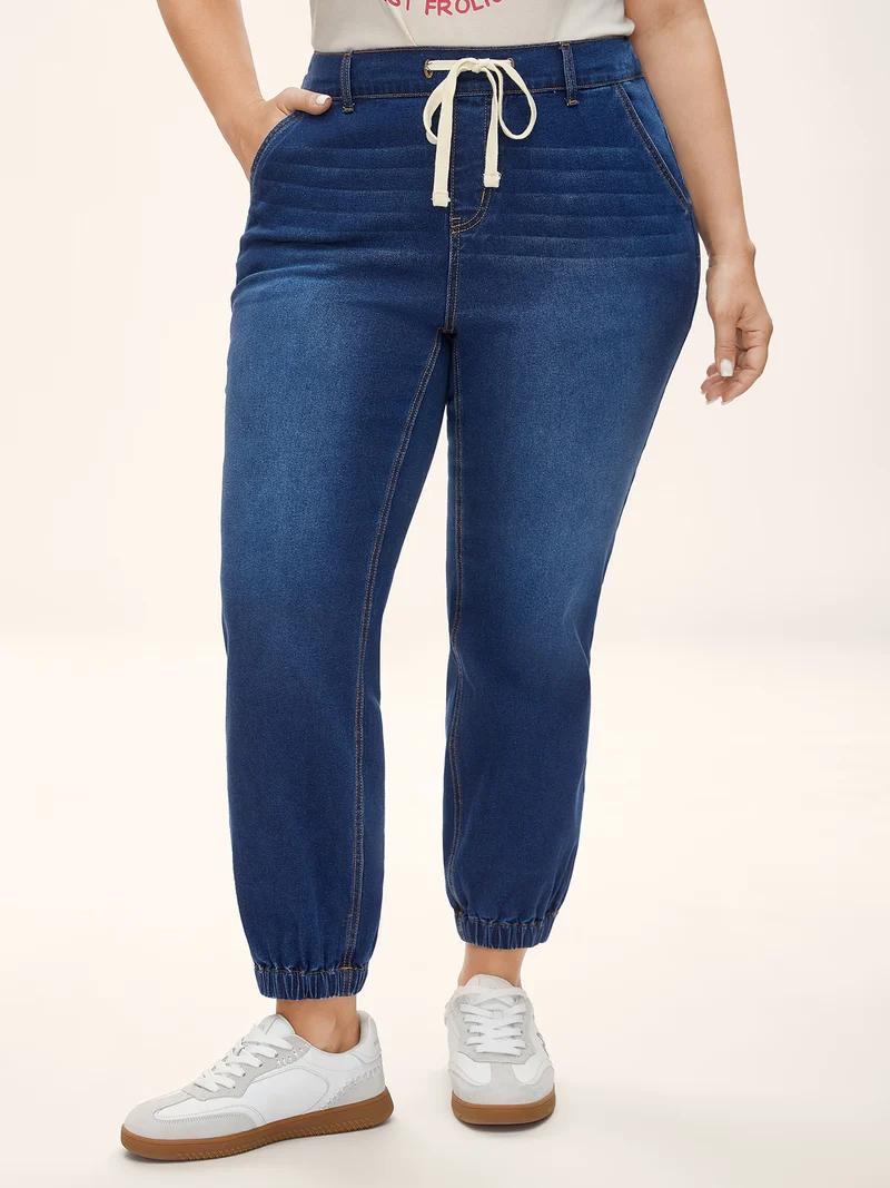 Stretchy Waist Pull-On Jogger Jeans