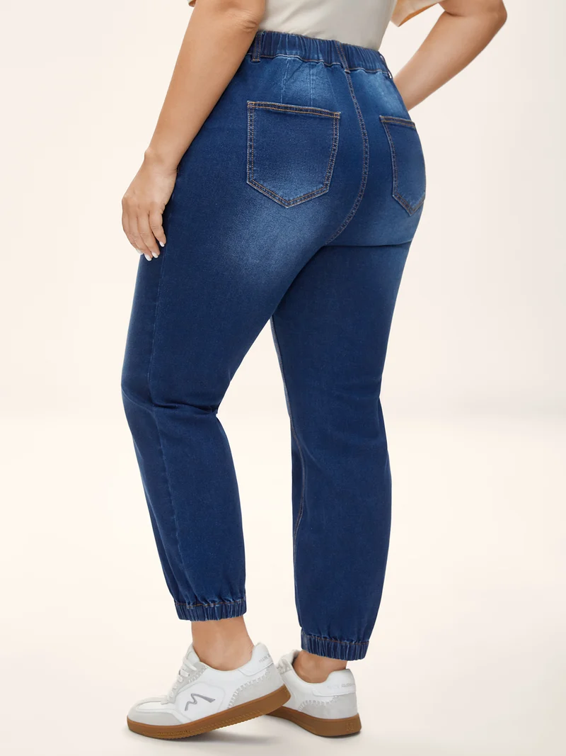 Stretchy Waist Pull-On Jogger Jeans