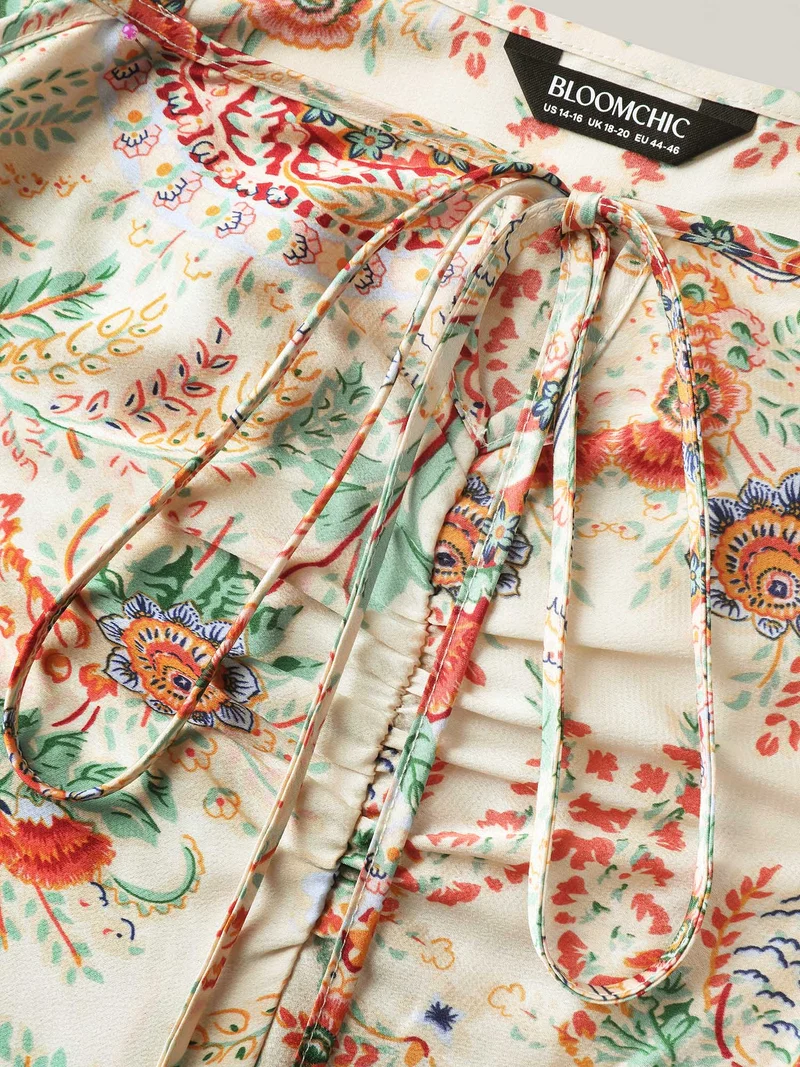 Paisley Print Halter Neck A-Line Midi Dress