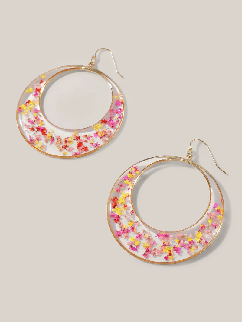 Midnight Blooms Hollow Drop Earrings