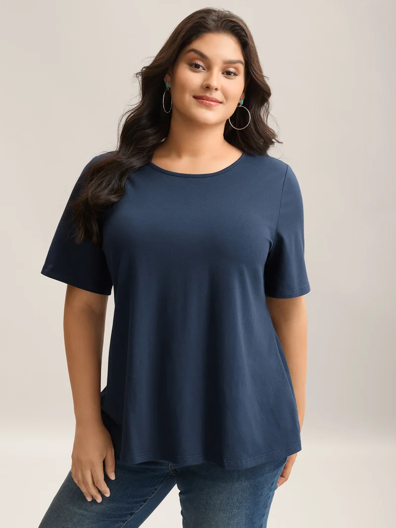 Pure Cotton Knotted Backless T-Shirt