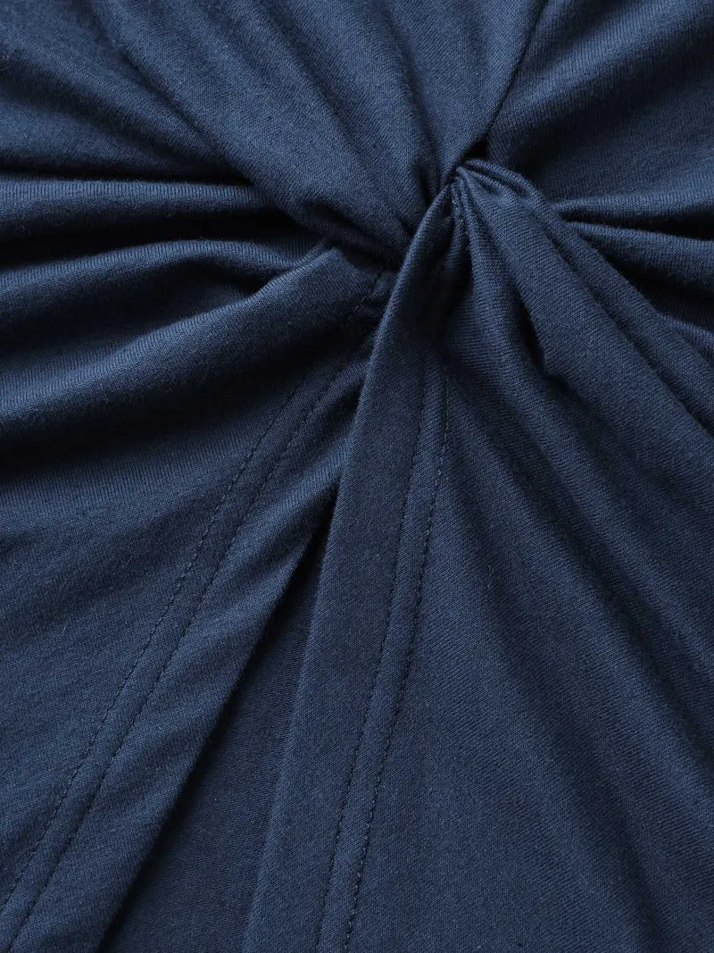 Pure Cotton Knotted Backless T-Shirt