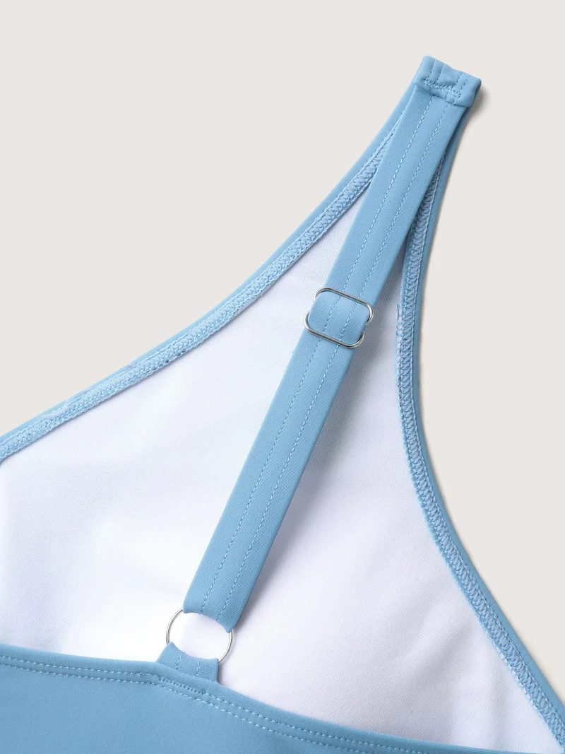 Color-Block Twist Front One-Piece Swimsuit