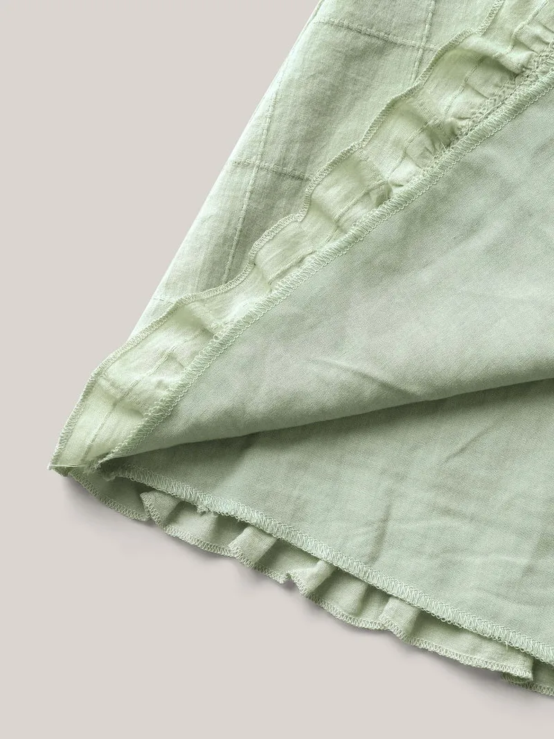 Cotton Textured Ruffled Hem Tank Top
