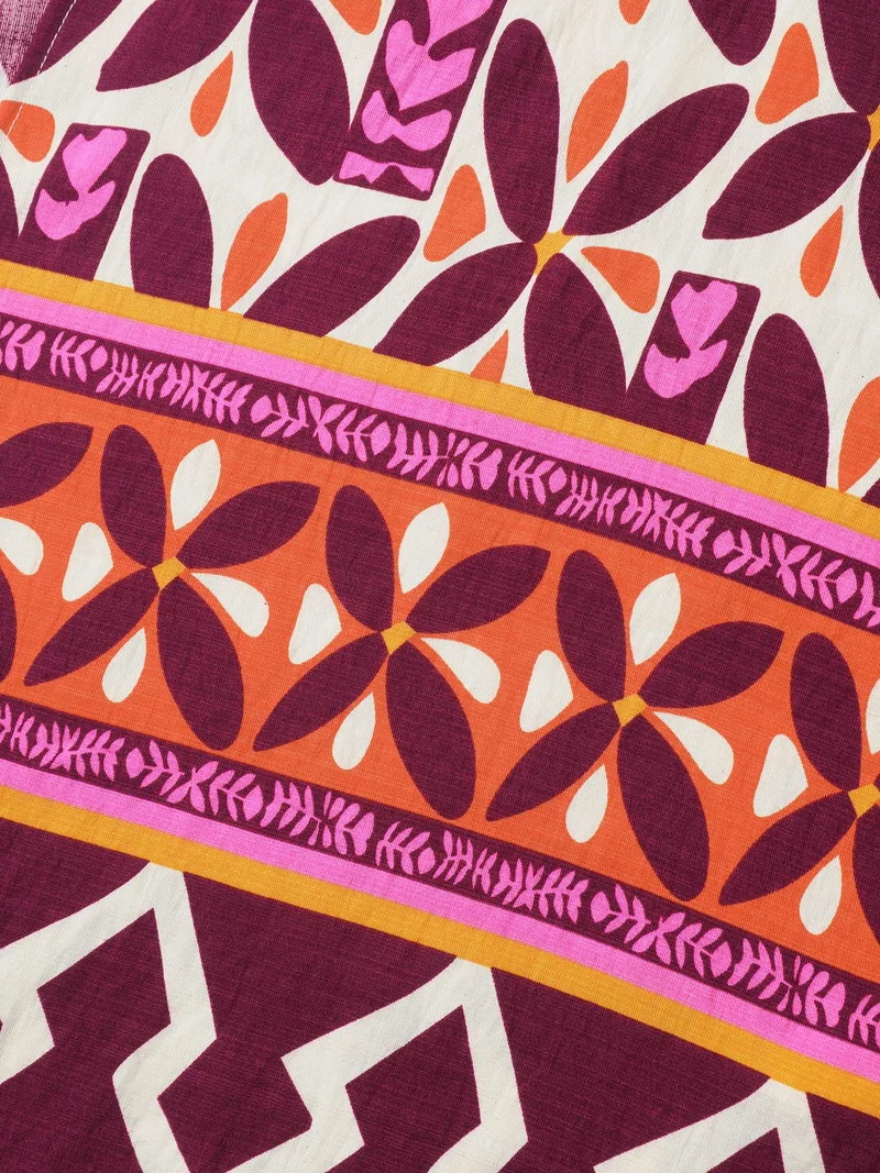 Boho Print Open-Front Kimono