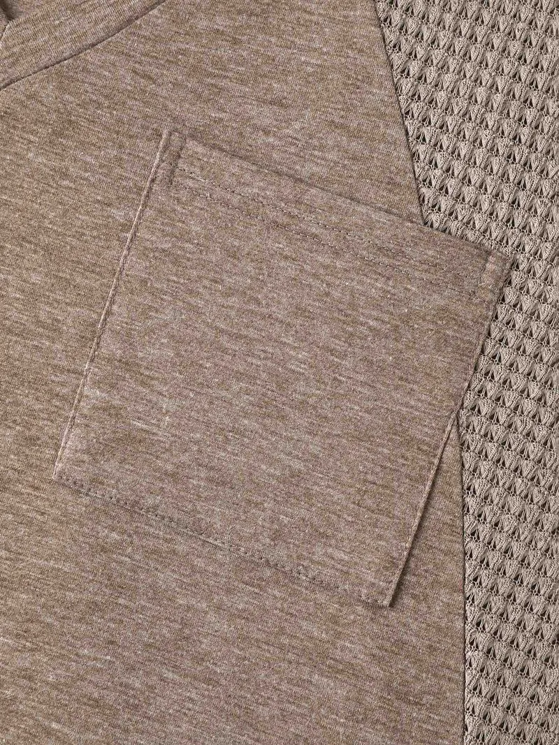 Waffle V-Neck Pocket Plain T-Shirt