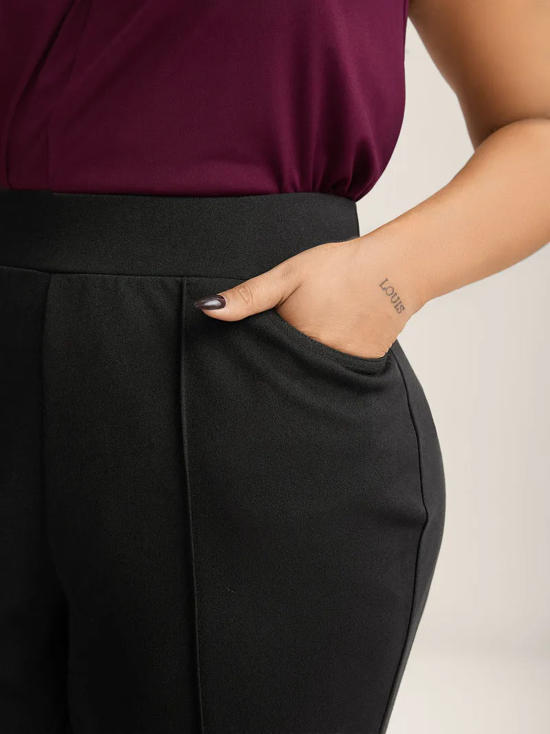 Seamed Bootcut Mid-Rise Pants