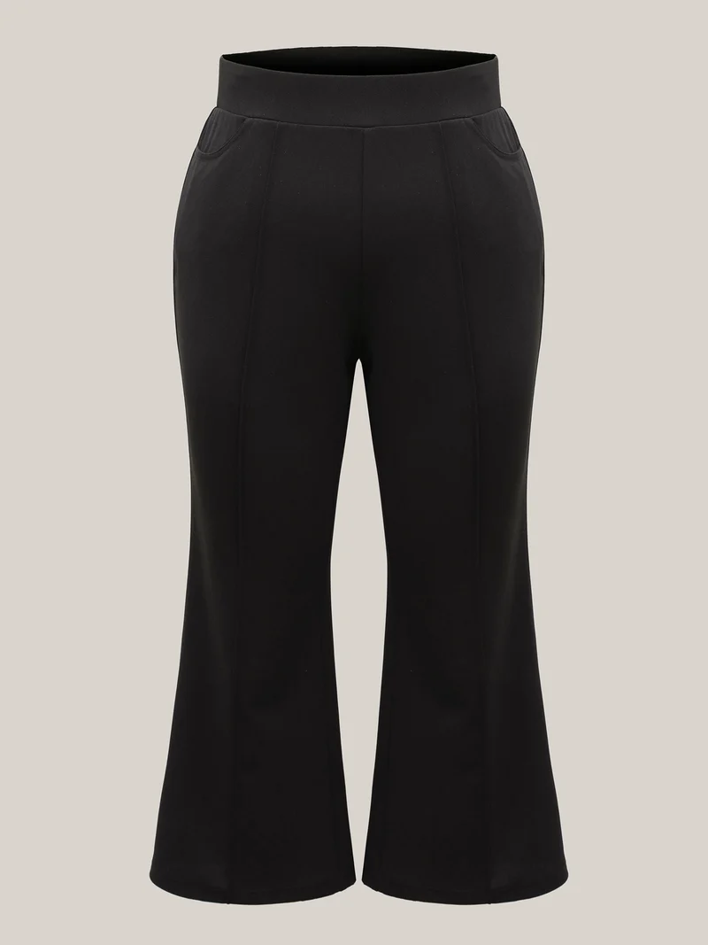 Seamed Bootcut Mid-Rise Pants
