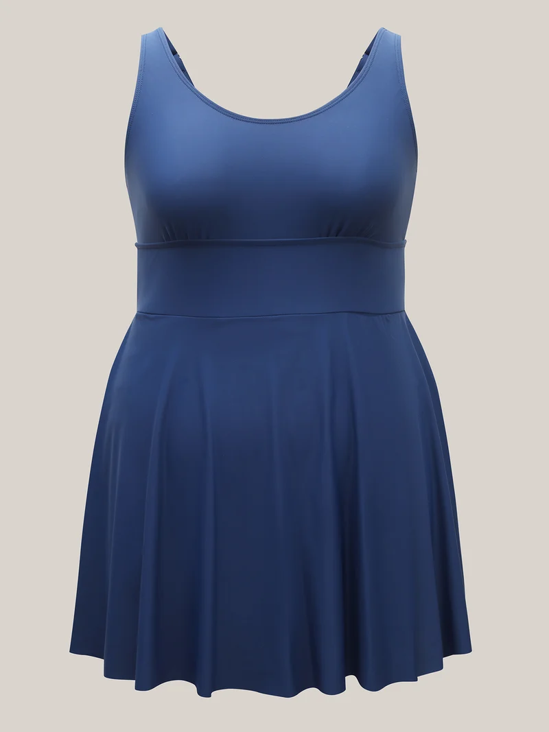 Anti-Float Ties Split Swim Dress