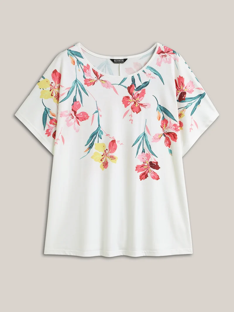 Floral Print Round Neck T-Shirt