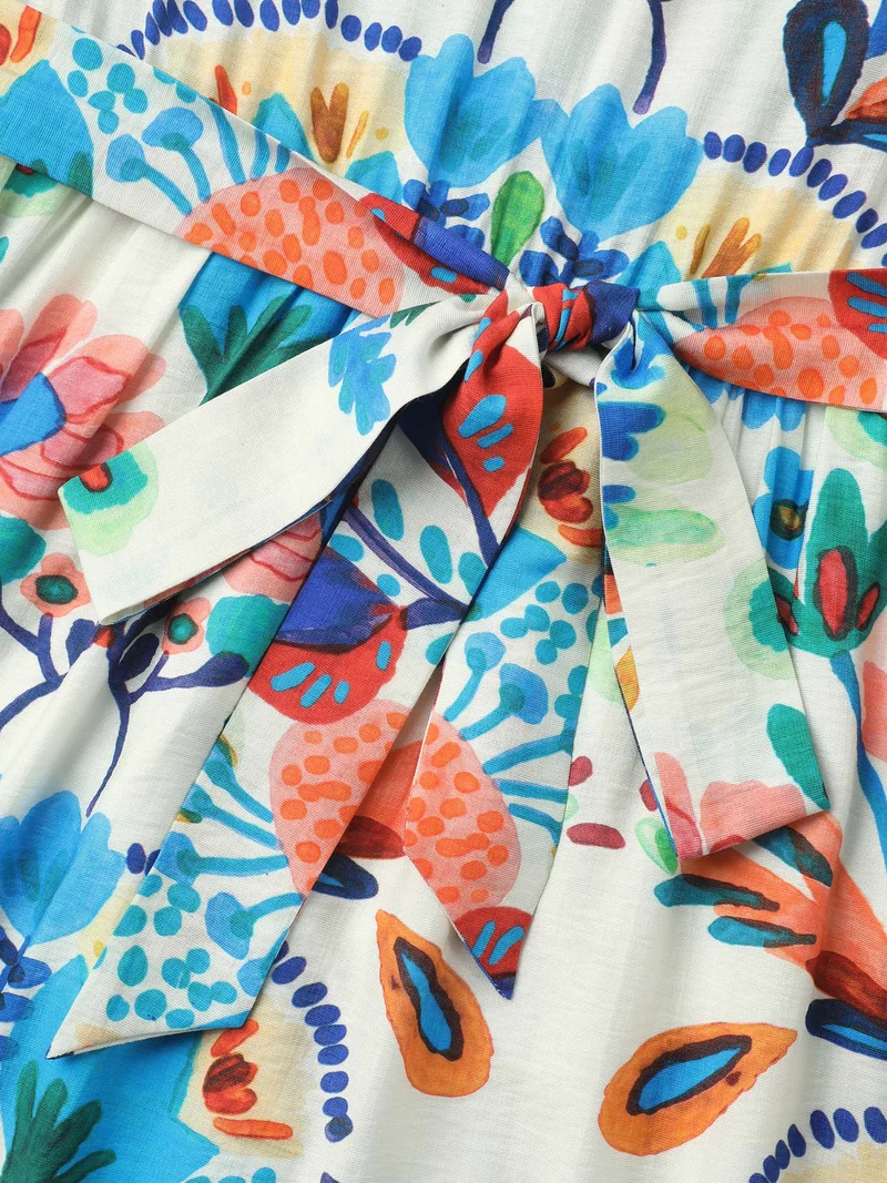 Blooming Florals V-Neck Pockets Maxi Dress