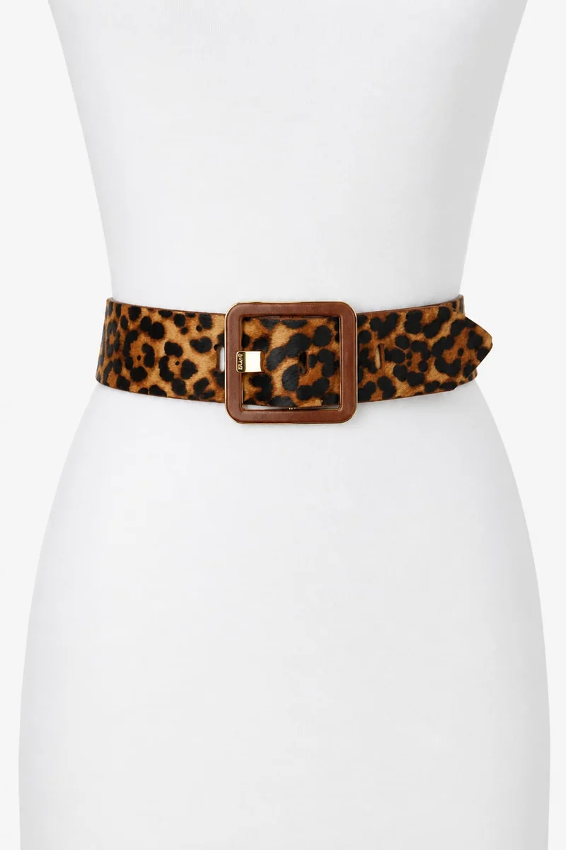 Ceinture Makani imprimé léopard à boucle carrée