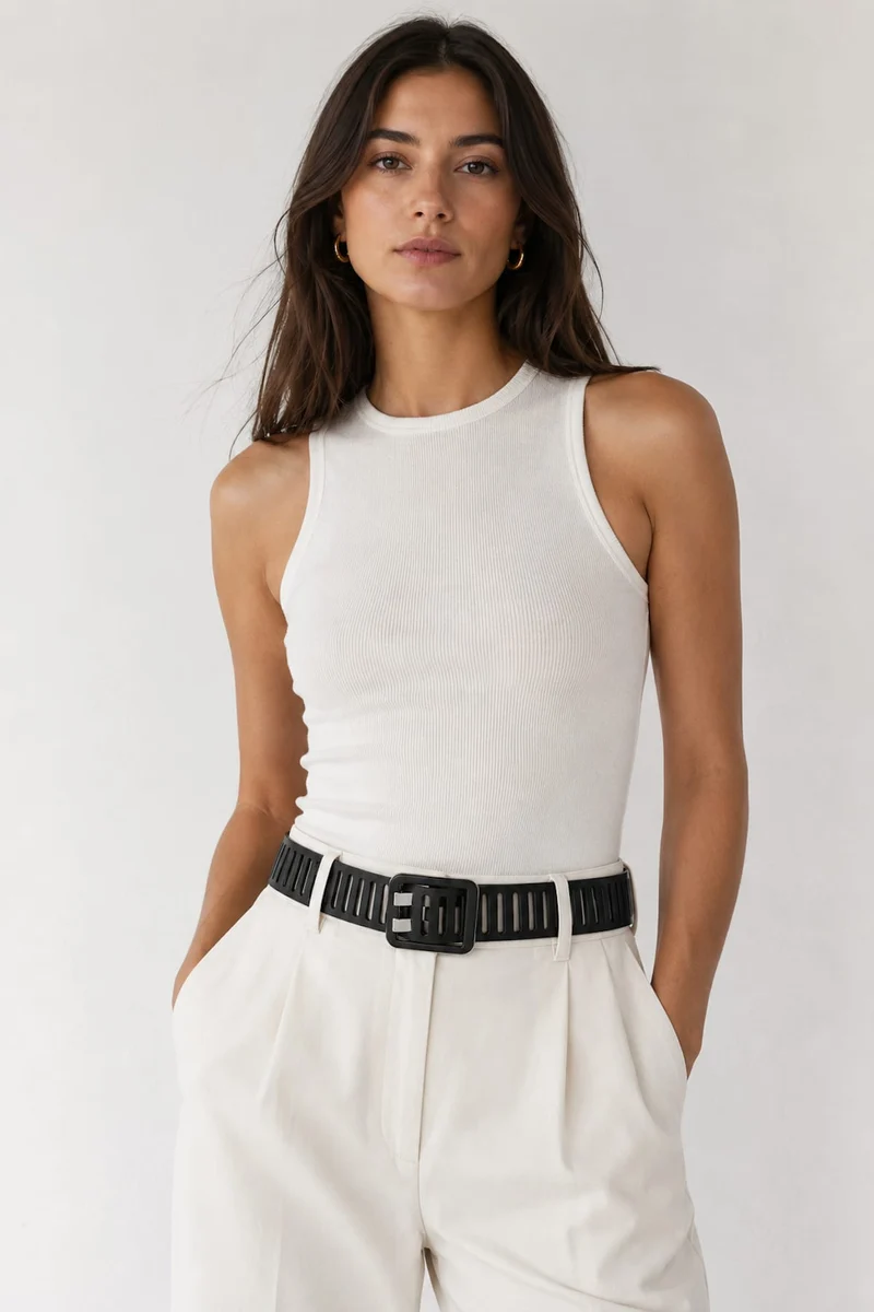 Ceinture Jaliyah ajourée à boucle carrée