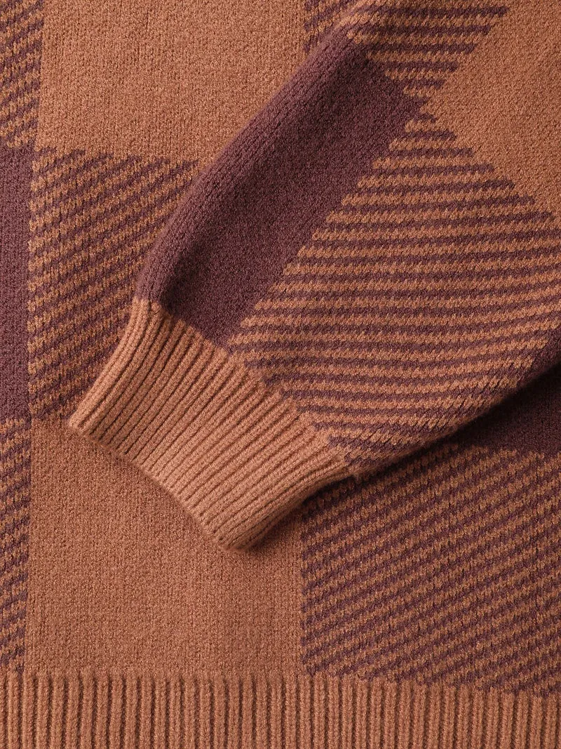 Supersoft Checkered Pattern Pullover
