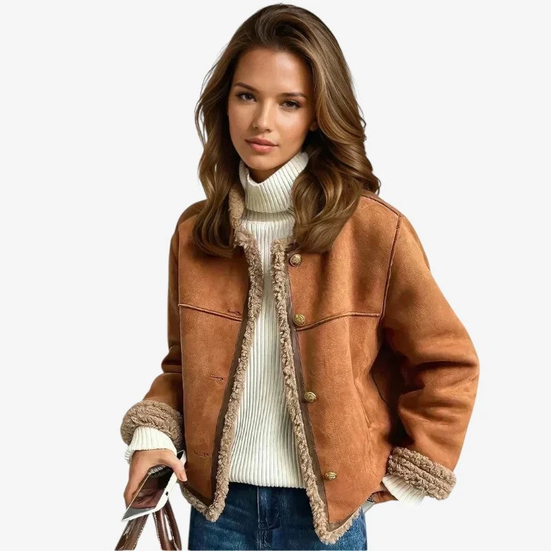 Veste femme en fausse fourrure à manches longues