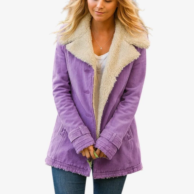 Veste femme à manches longues avec col à revers