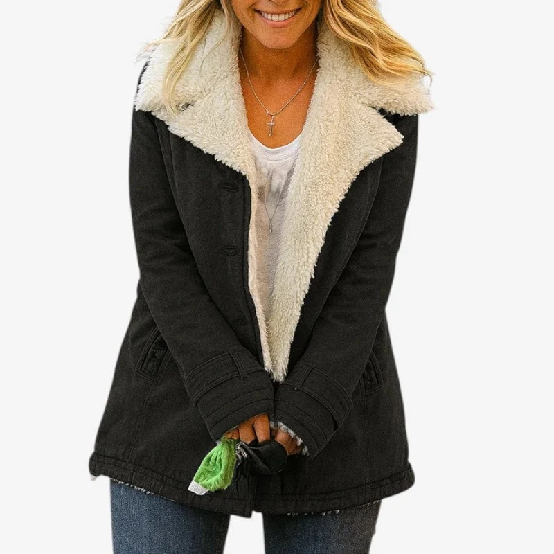 Veste femme à manches longues avec col à revers