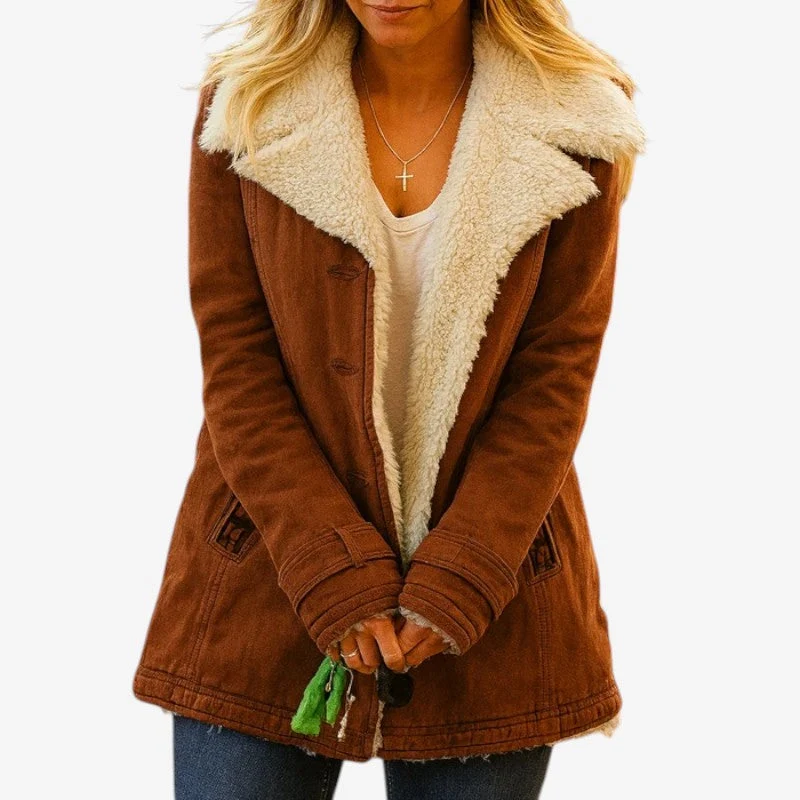 Veste femme à manches longues avec col à revers