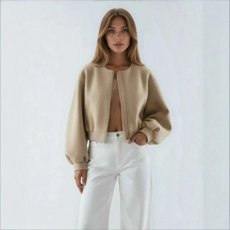 Veste bomber femme courte à manches longues