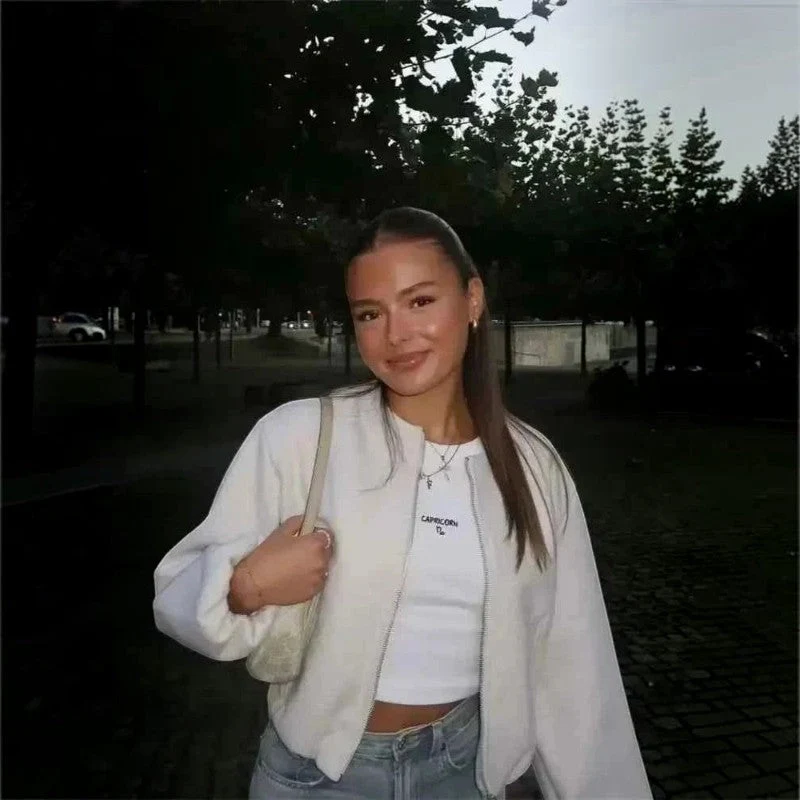 Veste bomber femme courte à manches longues