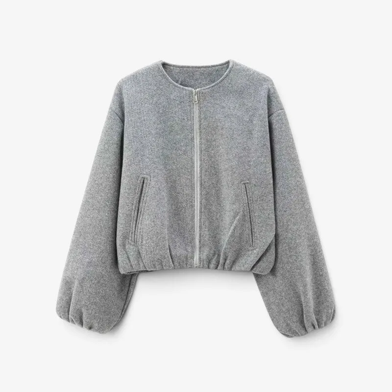 Veste bomber femme courte à manches longues