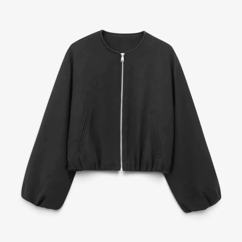 Veste bomber femme courte à manches longues