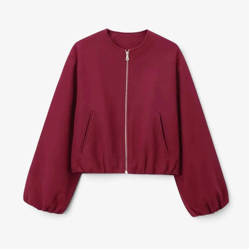 Veste bomber femme courte à manches longues