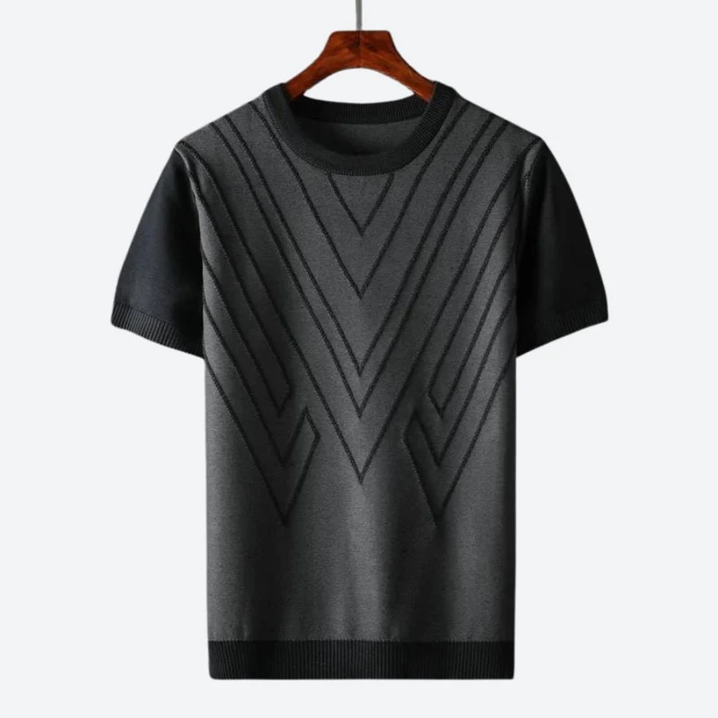 Pull homme en maille à manches courtes