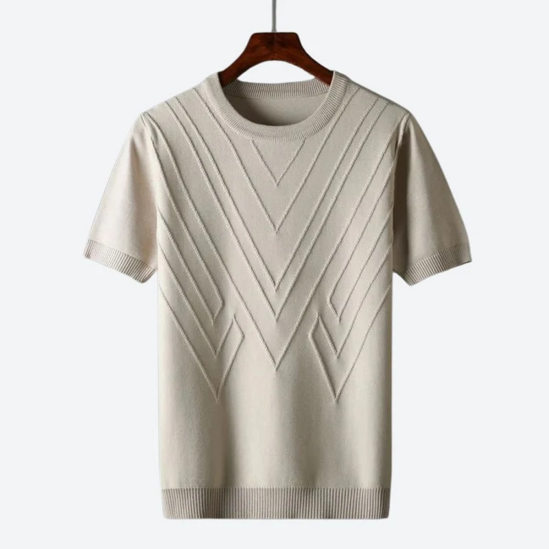 Pull homme en maille à manches courtes