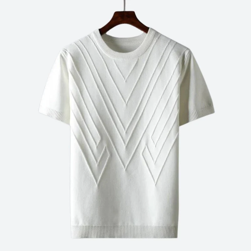 Pull homme en maille à manches courtes