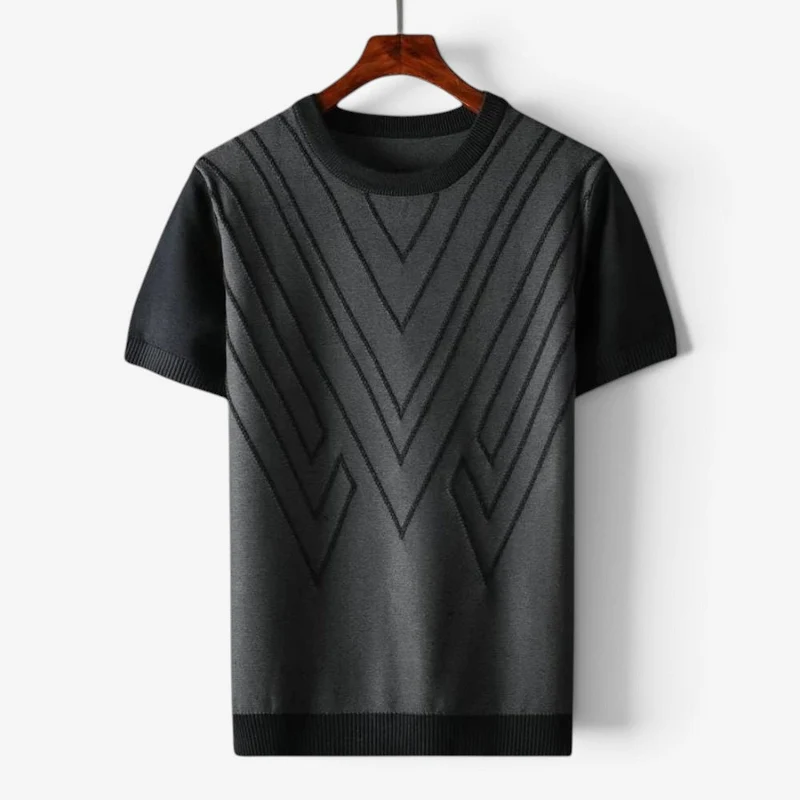 Pull homme en maille à manches courtes