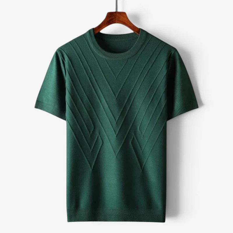 Pull homme en maille à manches courtes