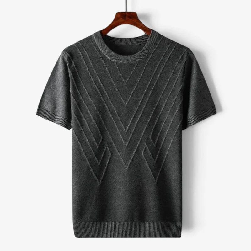 Pull homme en maille à manches courtes