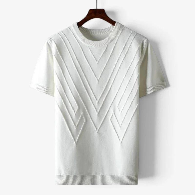 Pull homme en maille à manches courtes