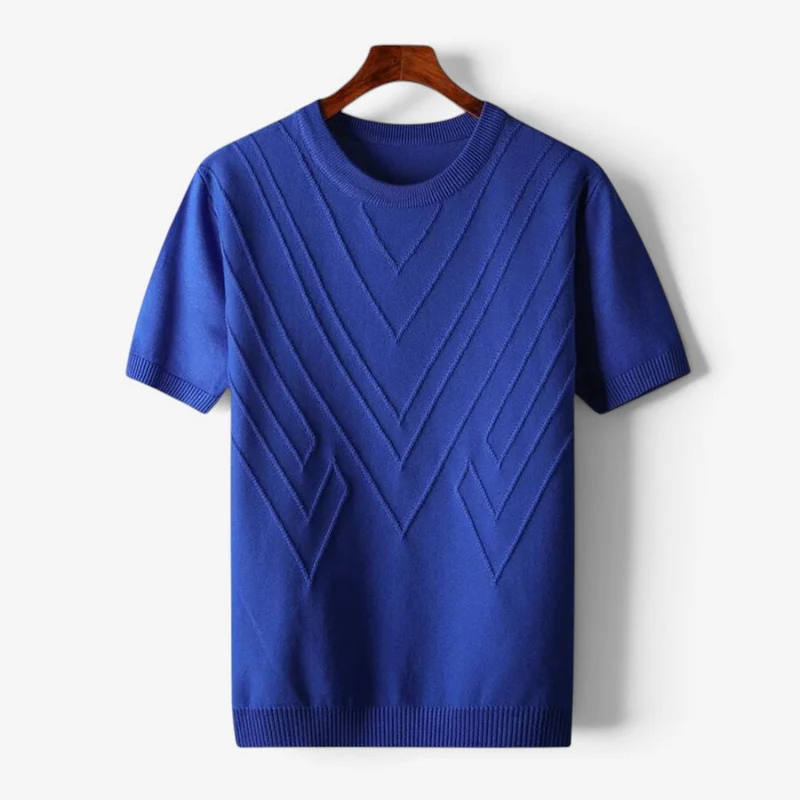 Pull homme en maille à manches courtes