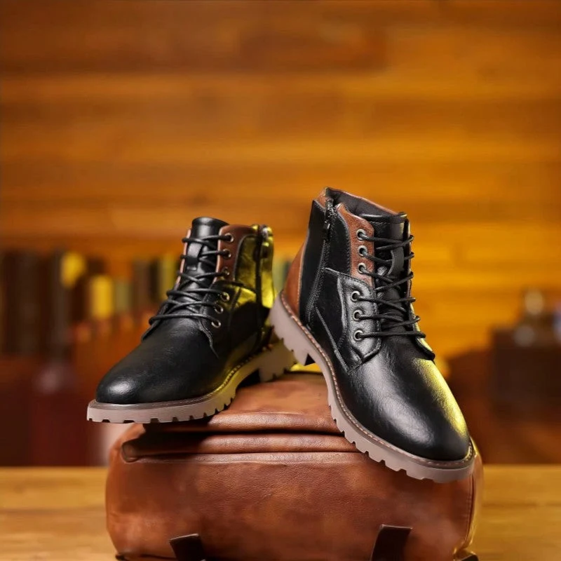 Bottines homme à lacets avec Semelle antidérapante