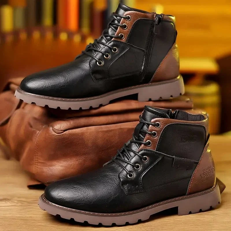 Bottines homme à lacets avec Semelle antidérapante