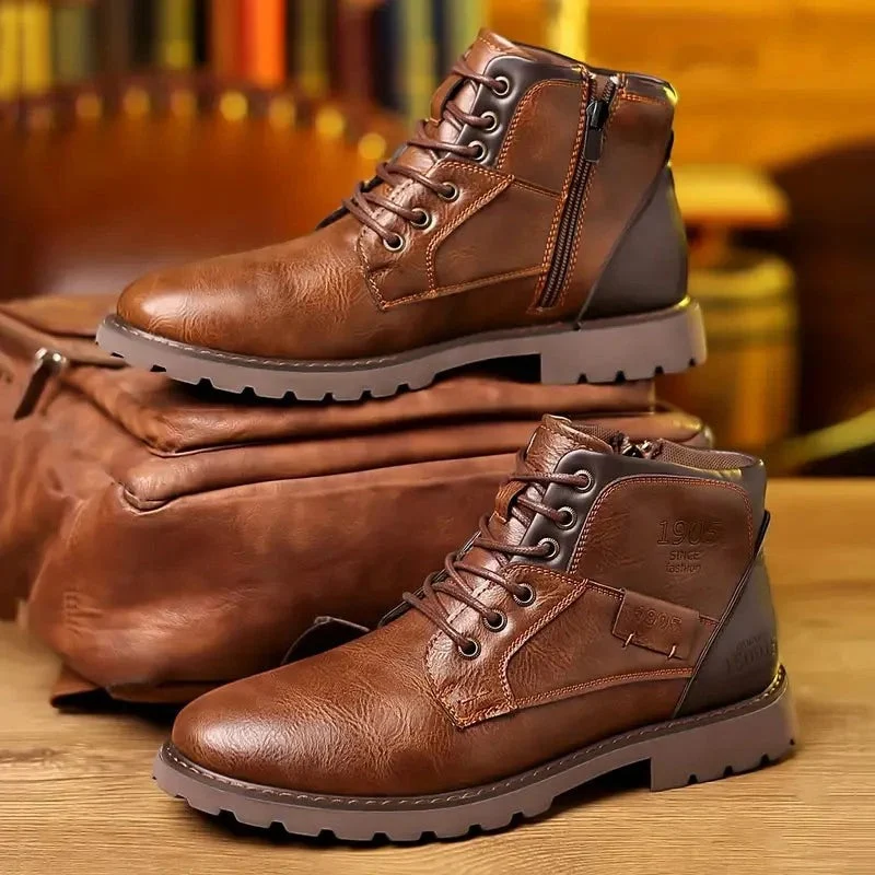 Bottines homme à lacets avec Semelle antidérapante