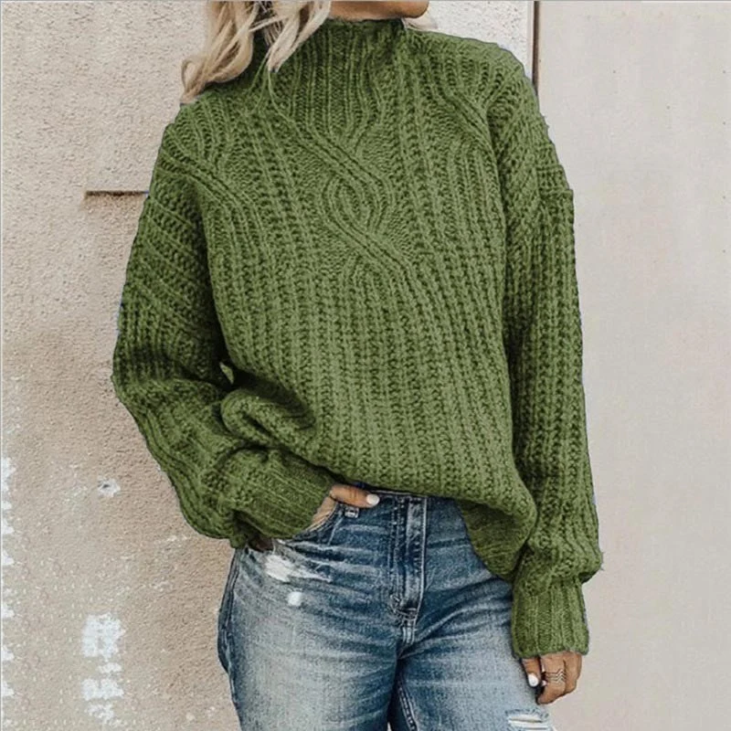 Pull oversize femme à col roulé
