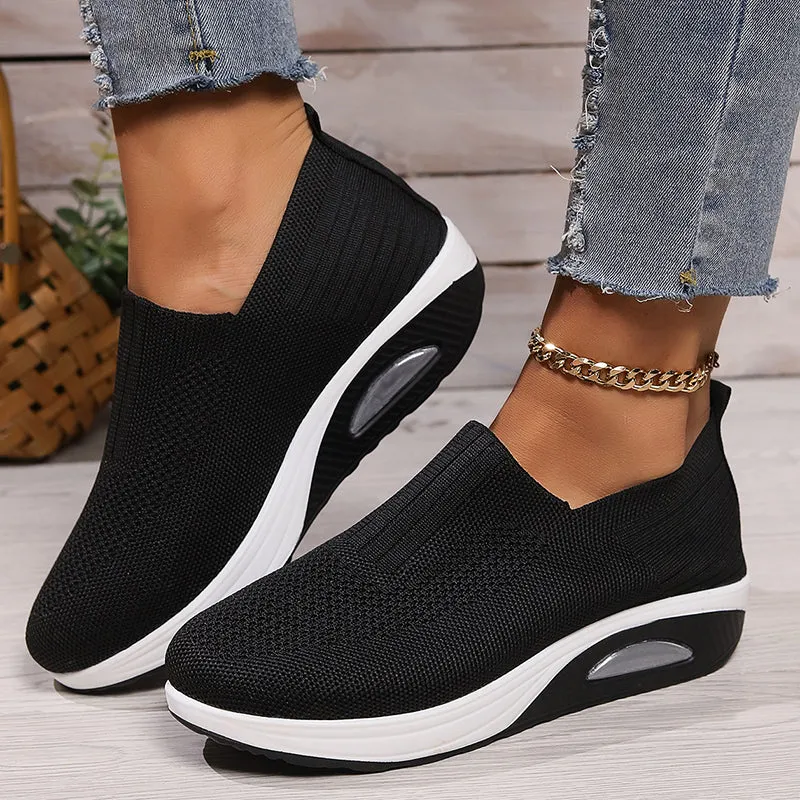 Chaussures compensées femme à enfiler