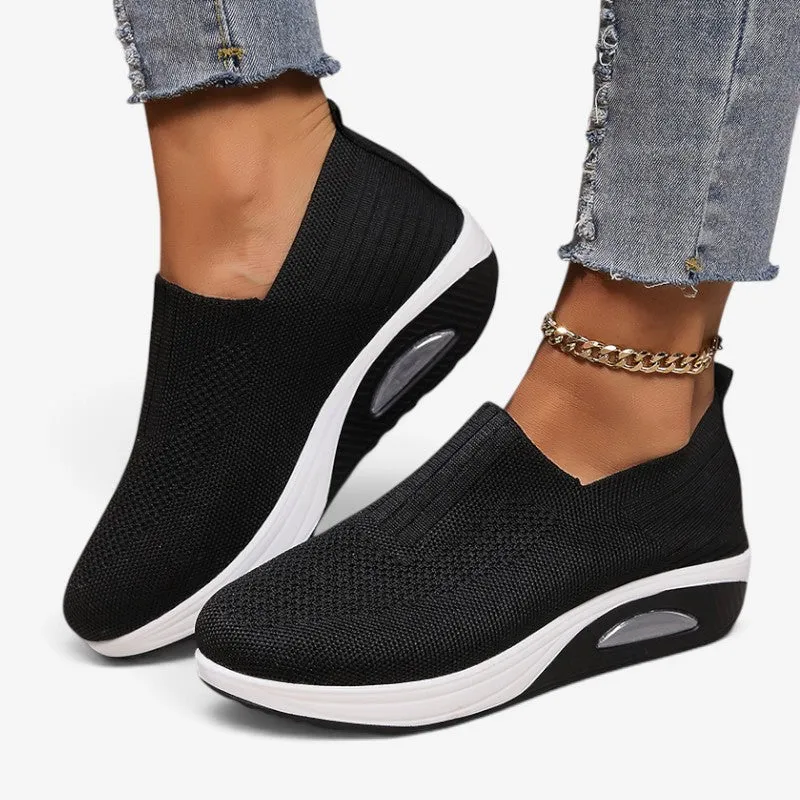 Chaussures compensées femme à enfiler