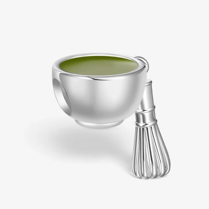 Breloque femme tasse fleurie