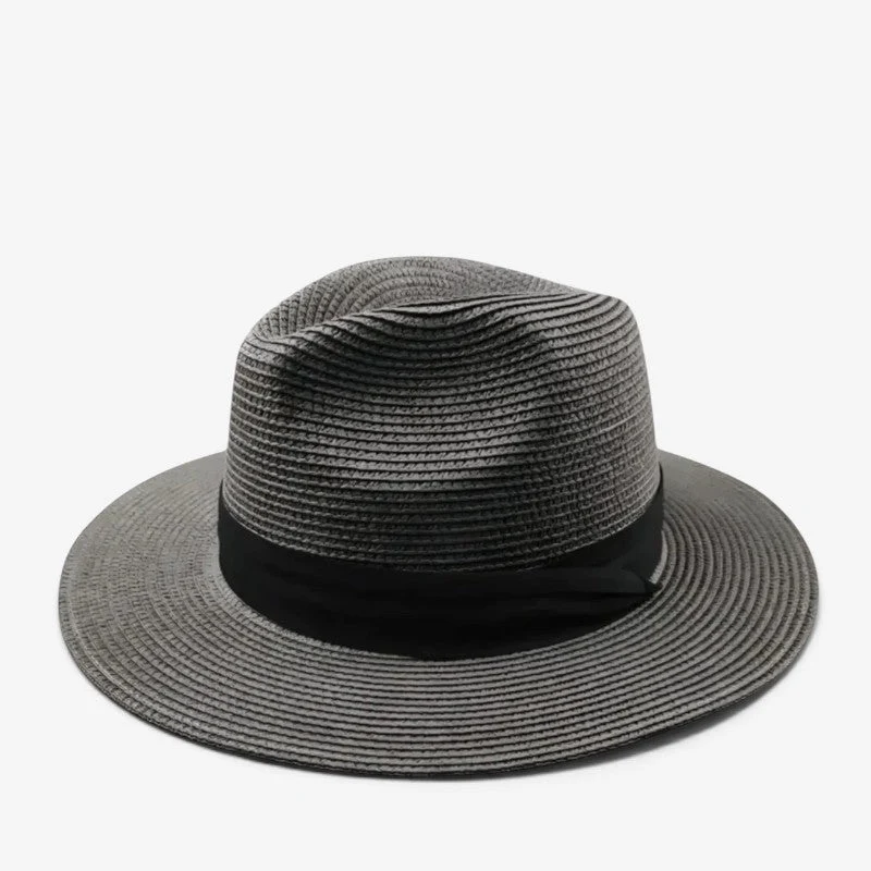 Chapeau tressé à large bord avec calotte arrondie