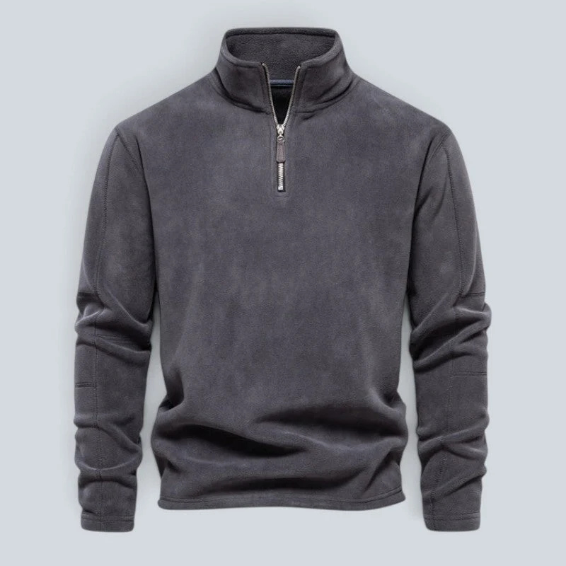 Pull homme à col montant et quart de zip