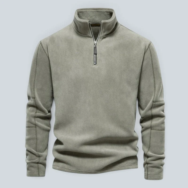 Pull homme à col montant et quart de zip
