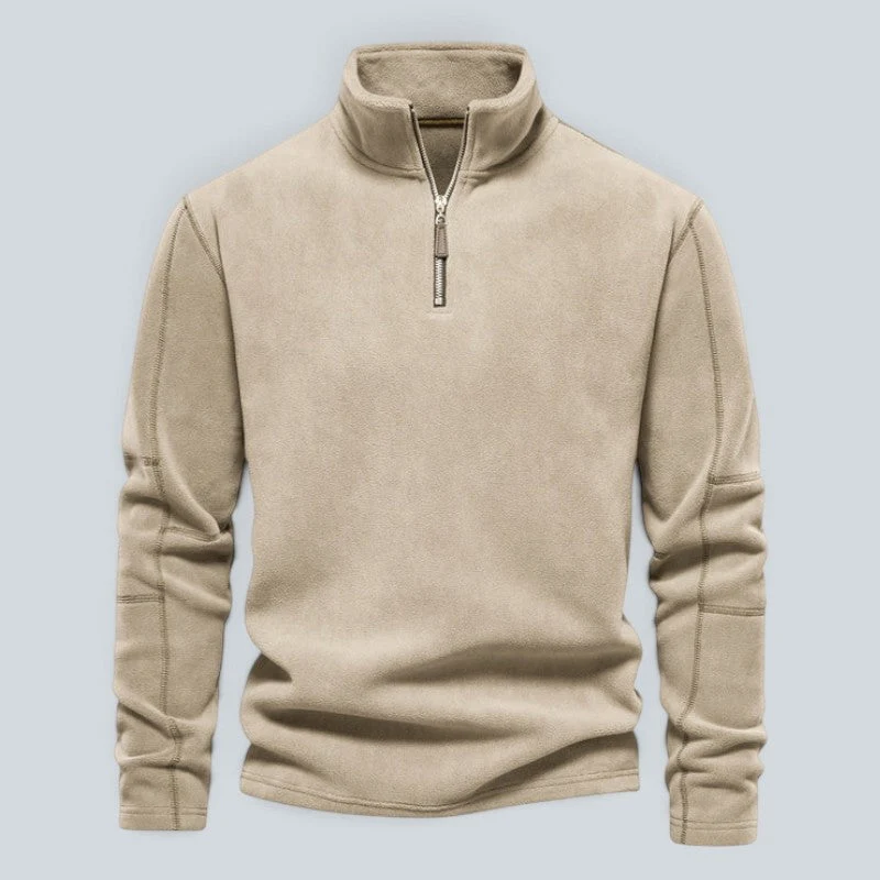 Pull homme à col montant et quart de zip