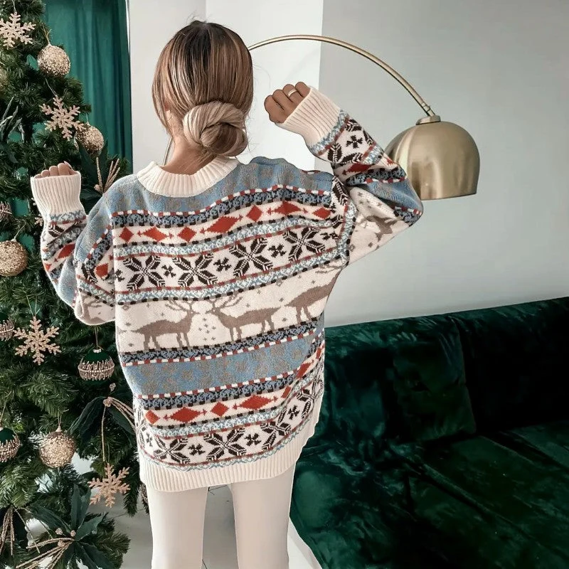 Pull femme à motif festif