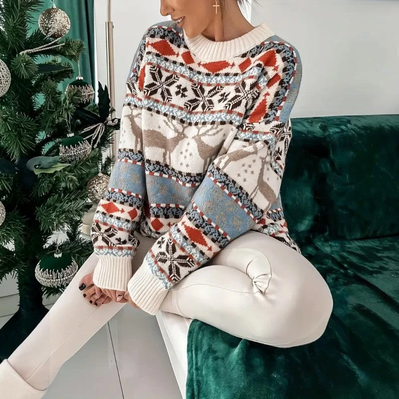 Pull femme à motif festif